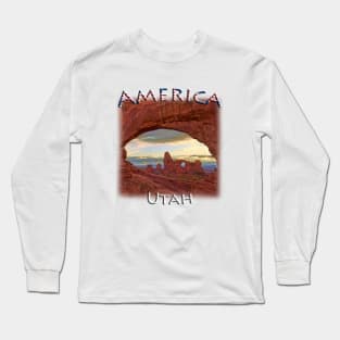 America - Utah - Turret Arch through South Window Arch Long Sleeve T-Shirt